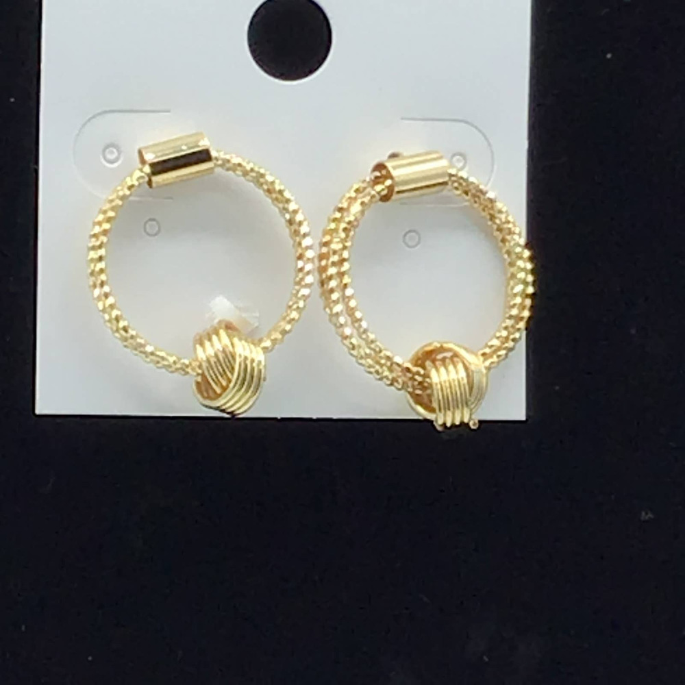 Gold Knotted Hoop Earrings